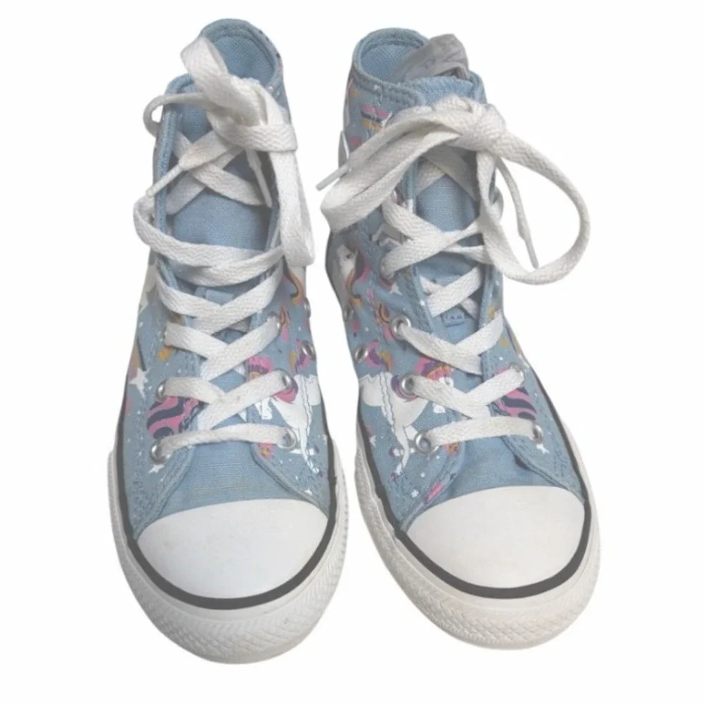 Converse Chuck Taylor All Star High Top Unicorn Blue Sneakers Girls 1 Juinor